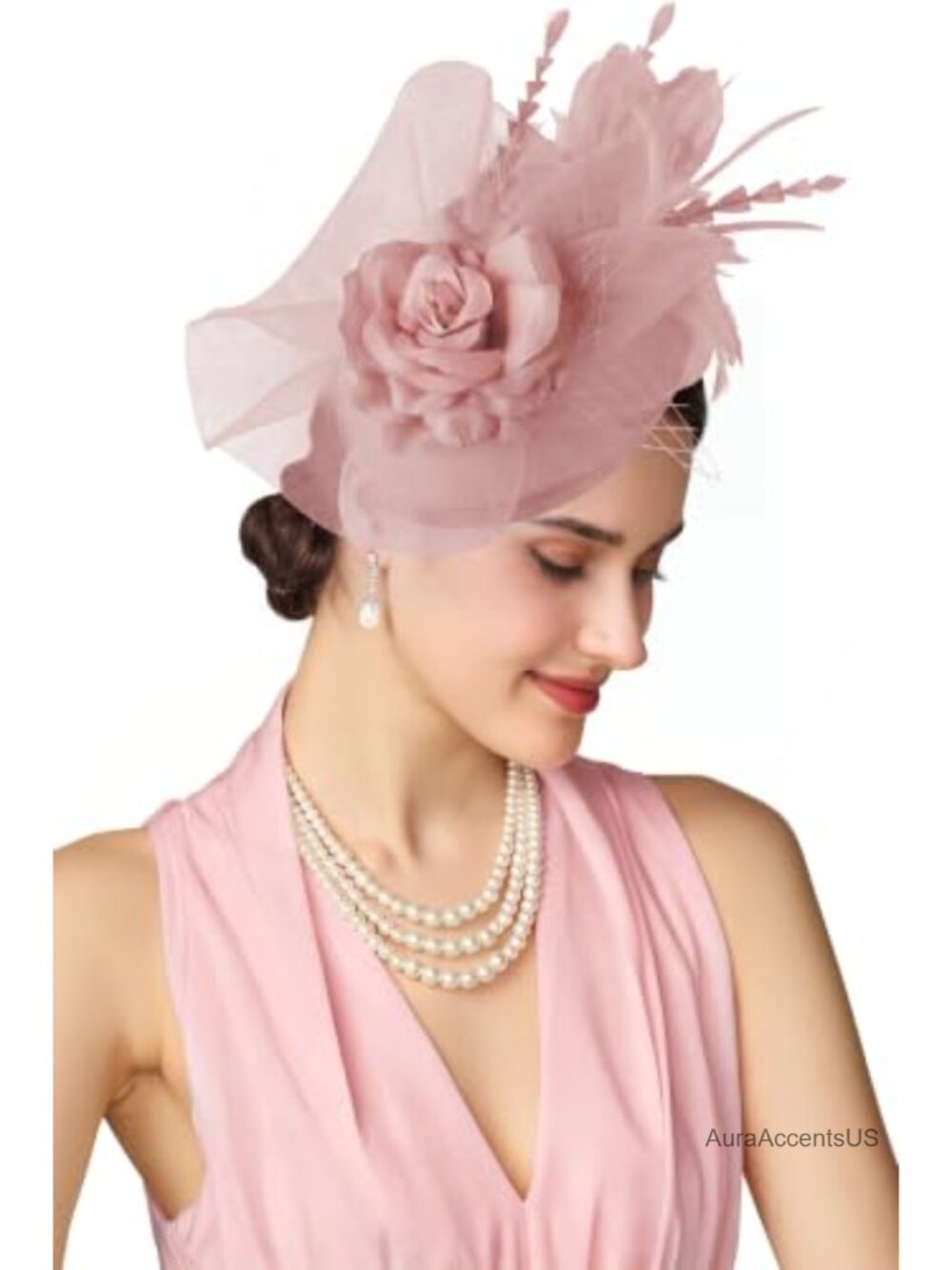 Fascinator Hat Polyester Tulle Feathers Floral Derby Tea Party